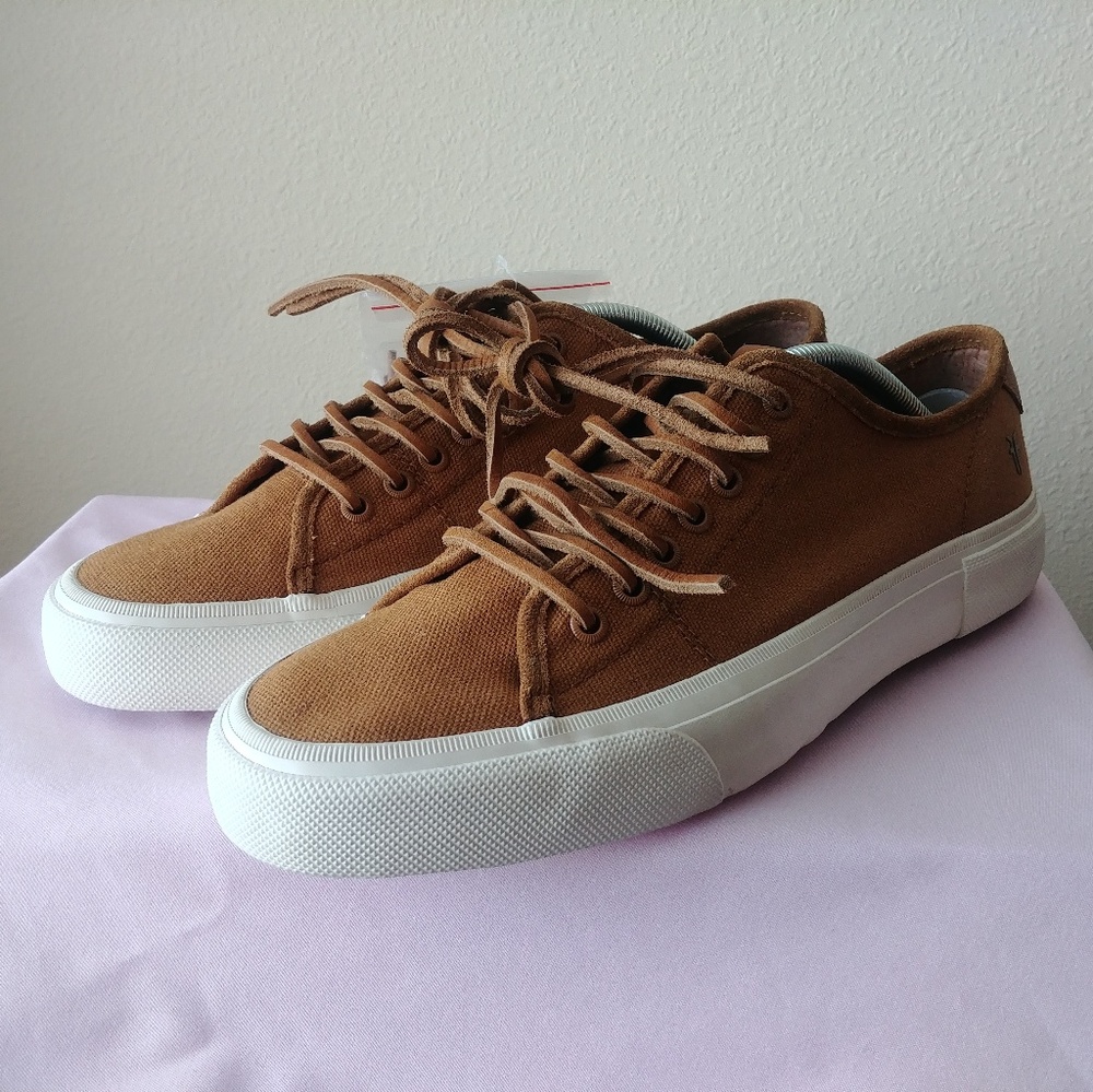 FRYE LUDLOW LOW TOP SNEAKERS COGNAC